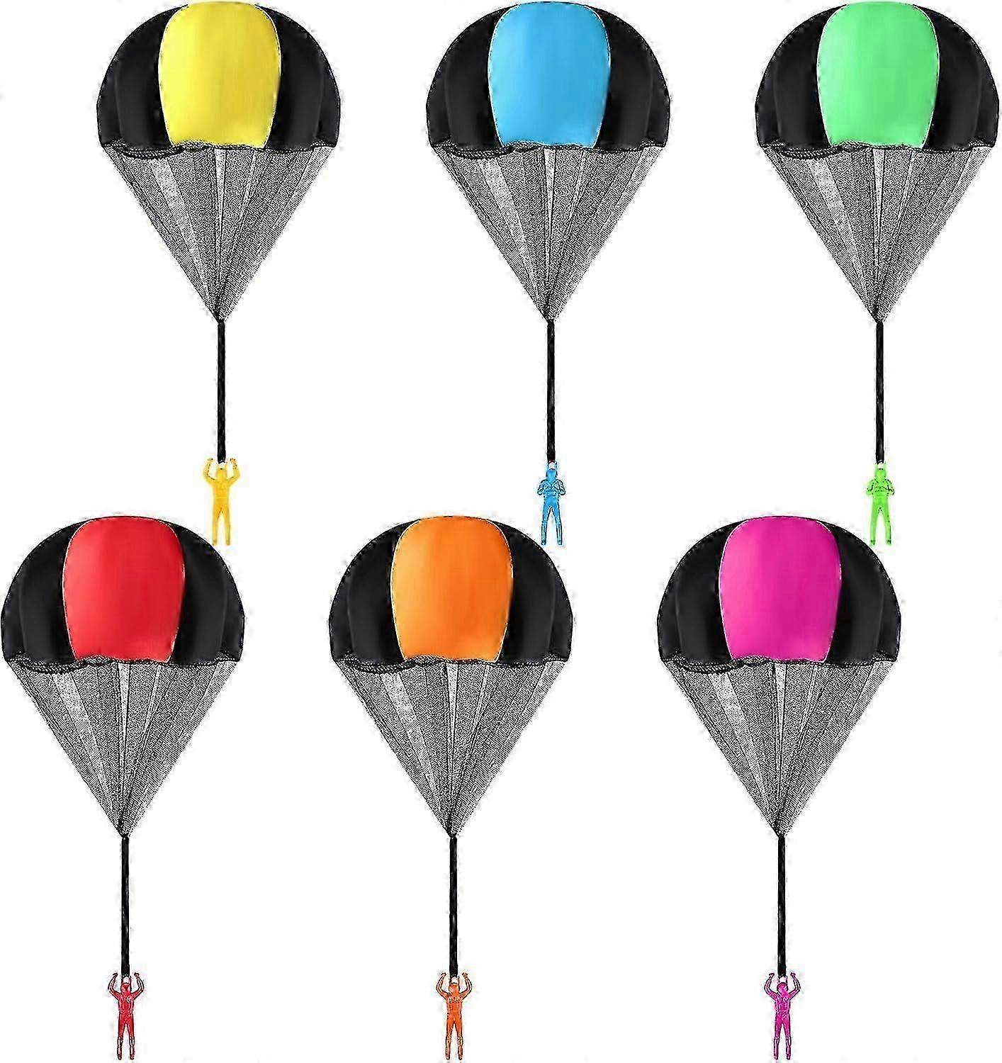 10PCS Parachute Soldier Toy Set, Tangle Free Throwing Parachutes in 5 Colors for Outdoor Fun