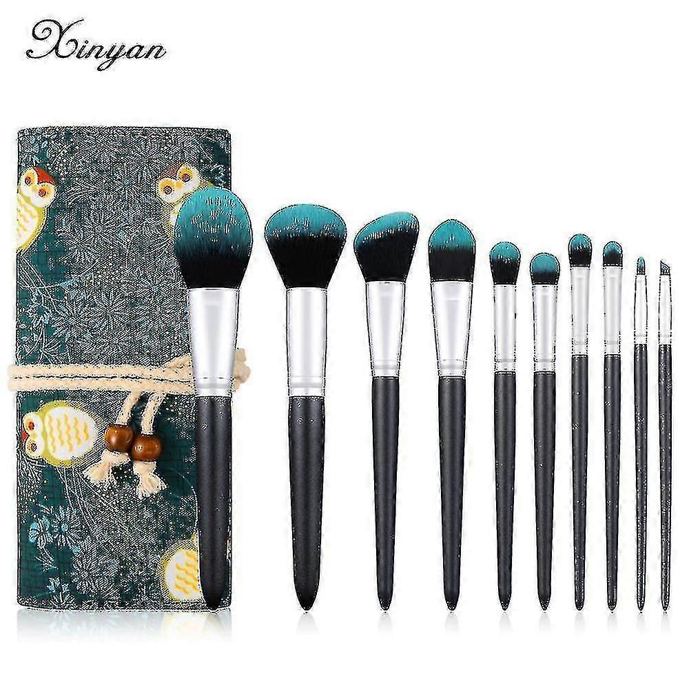 Professional Makeup Brushes Set Green Beauty Toolscosmetics Set 10pcs|eye Shadow Applicator