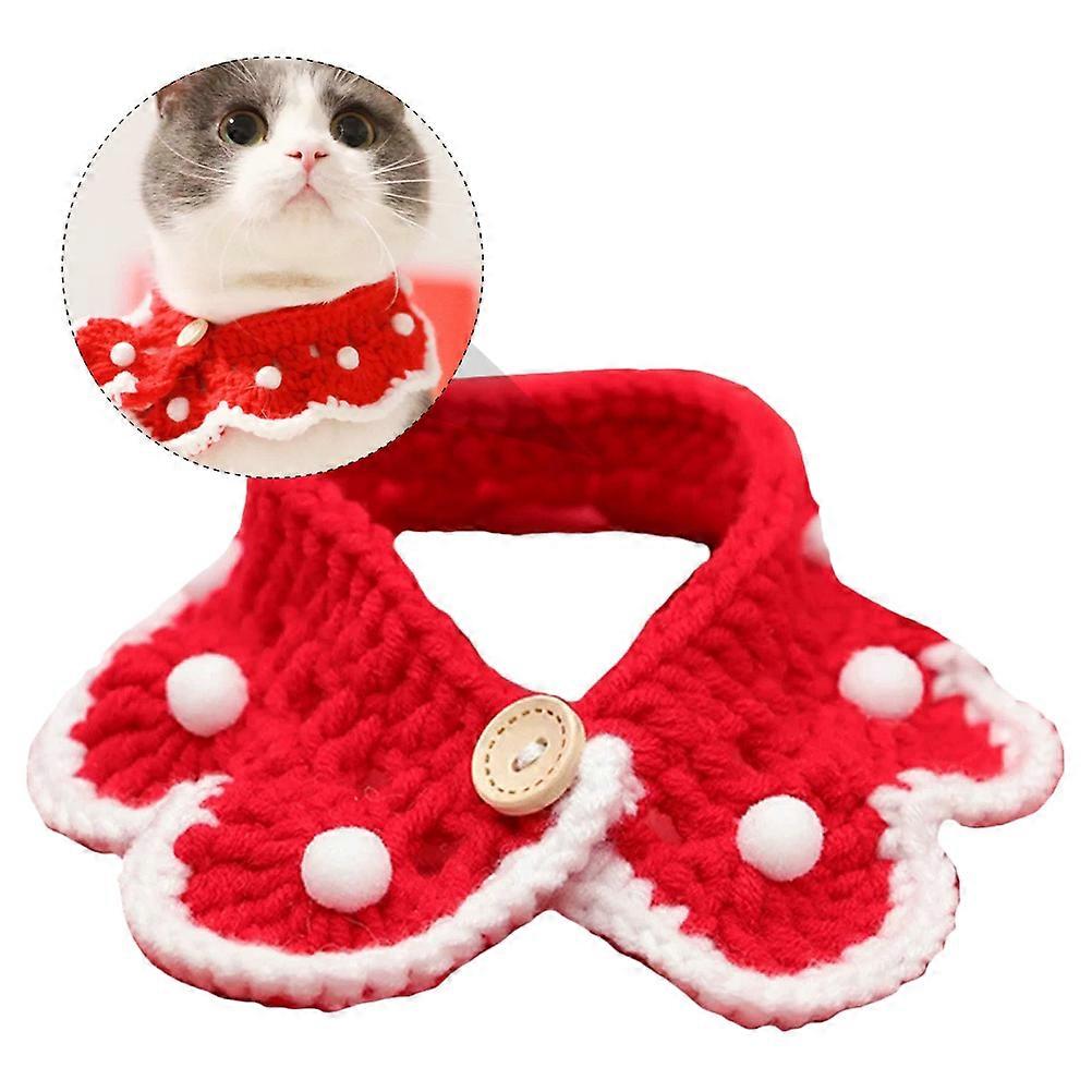 Cat Bib Towel Pet Collar For Pets Christmas Photoshoots M Size 1Set