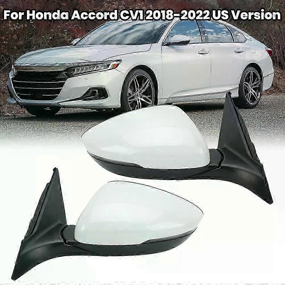 8 Pins Side Door Mirror Assembly Fit For Honda Accord CV1 2018-2022 US Version Pearl White blind Spot Wing Mirror Car Accessories