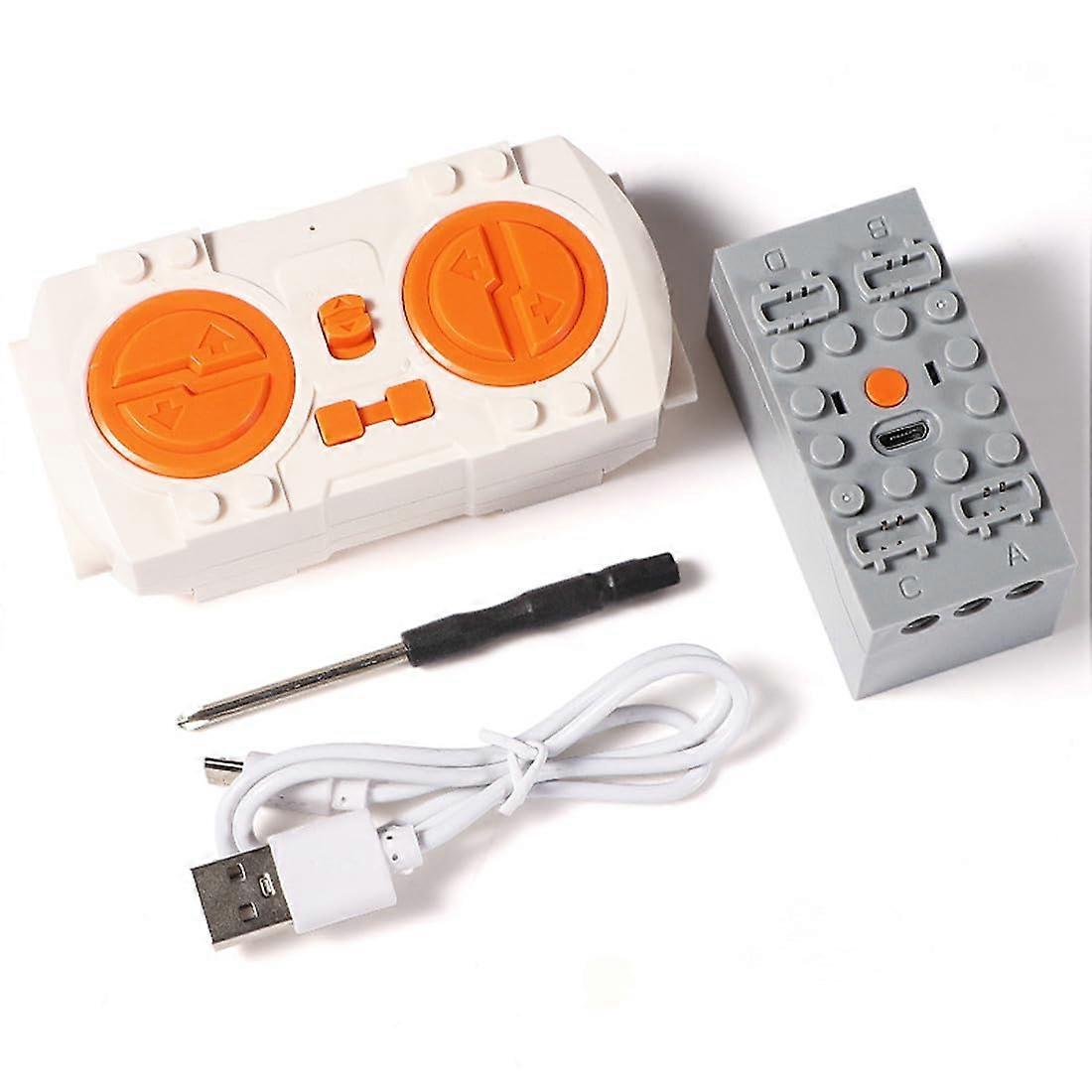 Power Functions Set with 4-Channel App Remote Control, Battery Pack, Motors, and Clamping Block Accessory Set