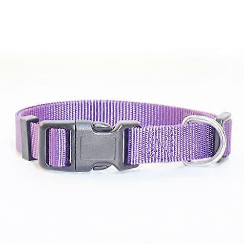 Durable Solid Dog Collar Nylon Adjustable for Small Medium Large Dogs, Multicolor, Lightweight and Comfortable Fit