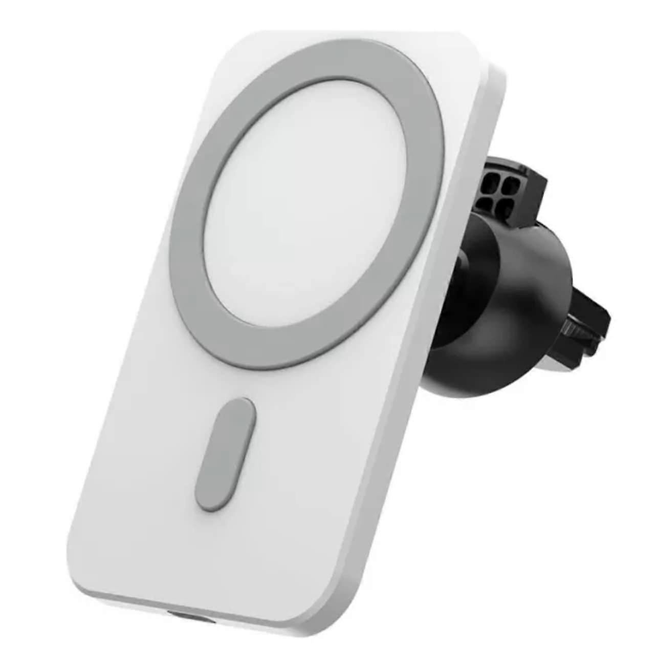 Wireless Car Phone Holder with Charging, 360° Rotatable for iPhone 14/13/12 White