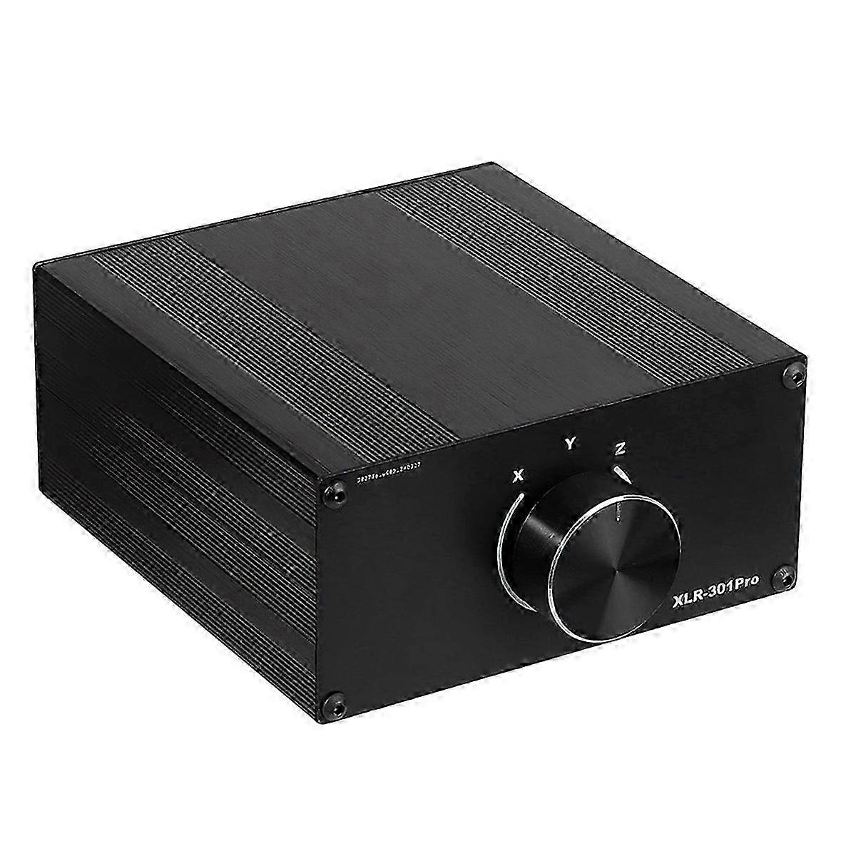 3-Way Stereo XLR Passive Audio Signal Switcher Selection Switch Balanced 3 in 1 Out Audio Selector A Edition 0716