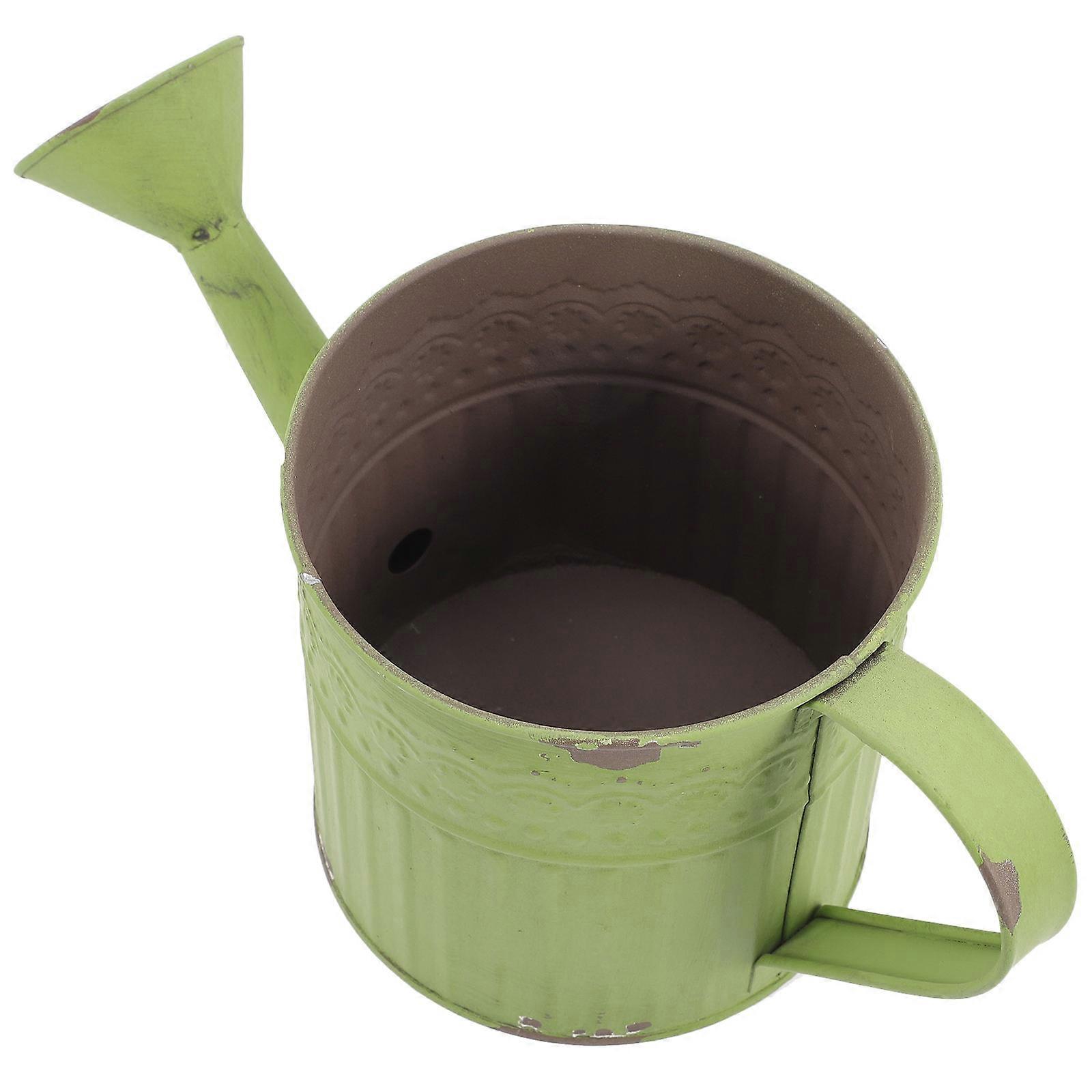 Vintage Green Iron Flower Vase for Decor with Smooth Mouth and Thick Bottom Ideal for Flower Arrangements 4.5 Inches