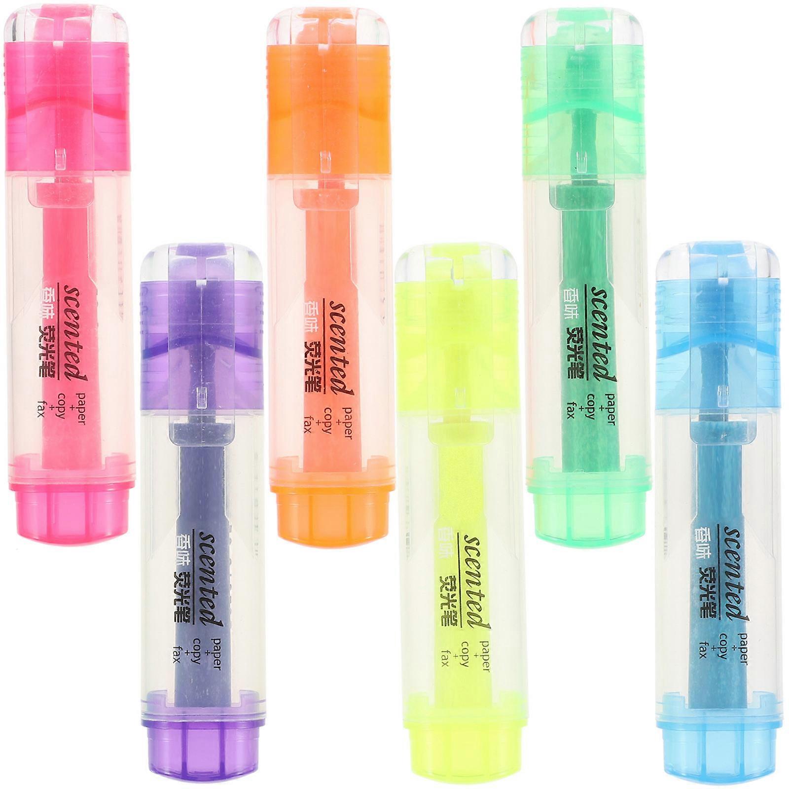 Coloring Highlighter Pens Whiteboard Highlighters Material 6Pcs