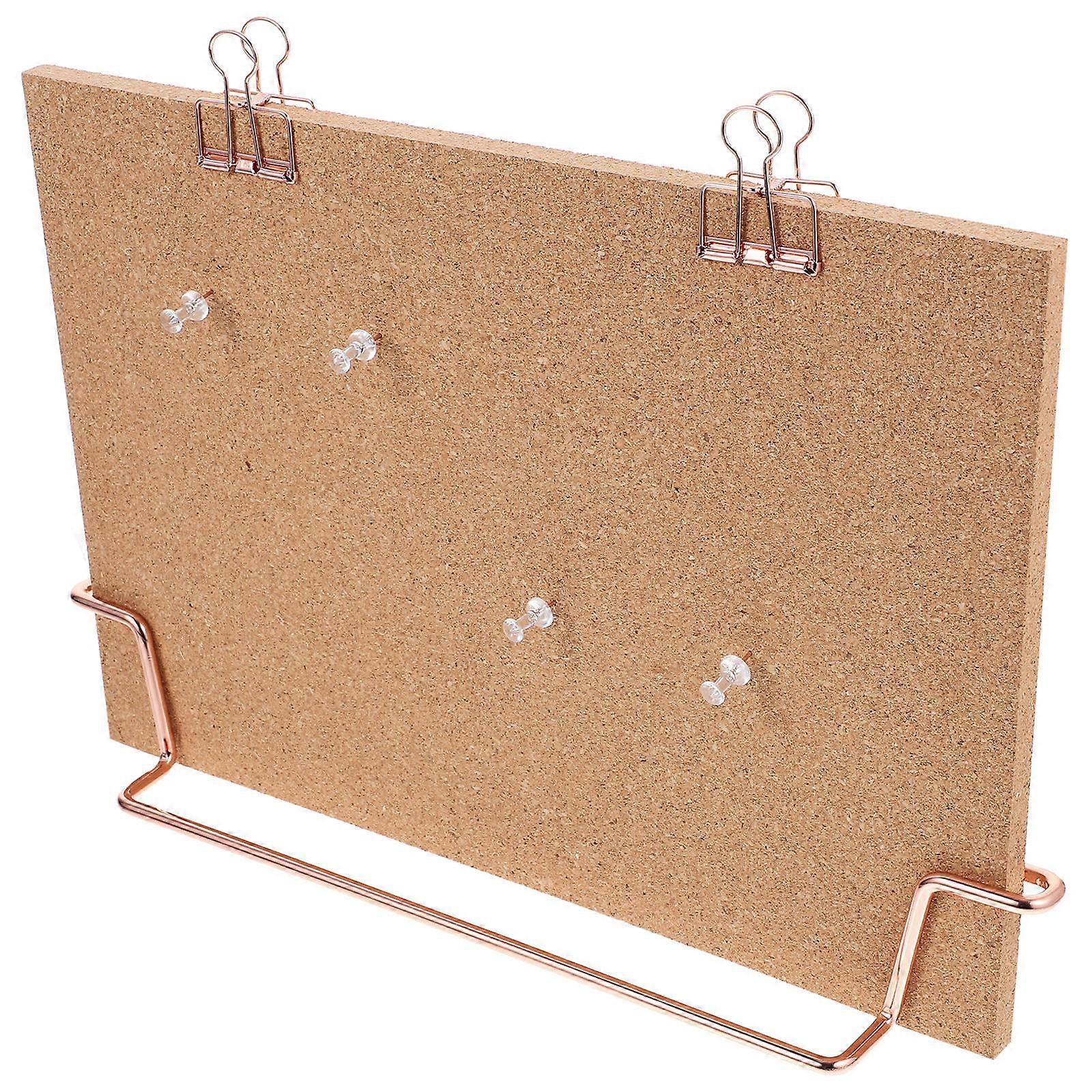 Brown Cork and Metal Office Board for Pictures Mail or Messages Daily Use 1 Set of Small Desk Size