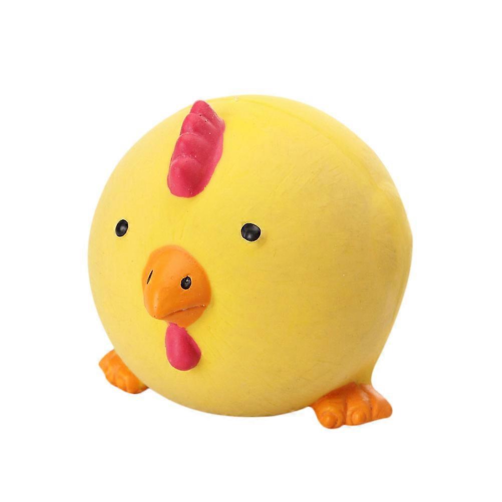 Pet Molar Bite Toy Squeaky Latex Chew Toy For Dog Puppy Yellow Chick Shape 7.5*9.5cm Wear-Resistant 1Pack