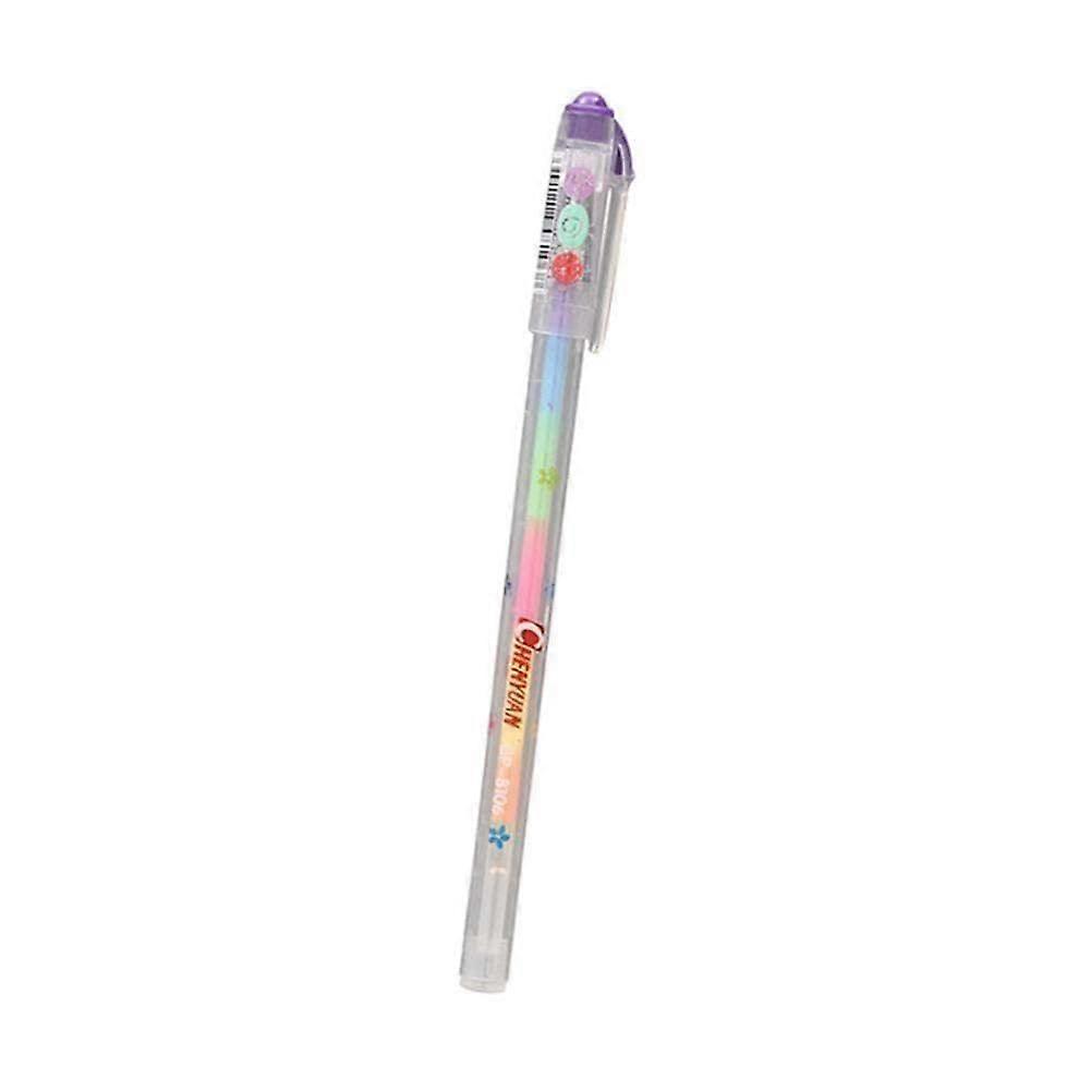 5pcs Set Colorful Rainbow Gel Pens, 6-Color Fluorescent Graffiti Multi-Pen for Art and Craft Projects