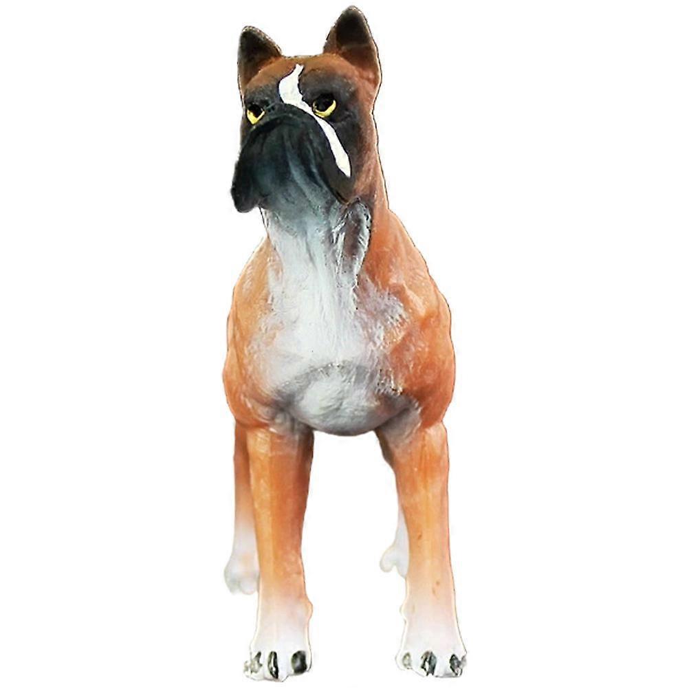 Realistic Dog Sculpture Adornment Standing Puppy Model Home Decoration Brown 8x7cm Educational Tool 1Set