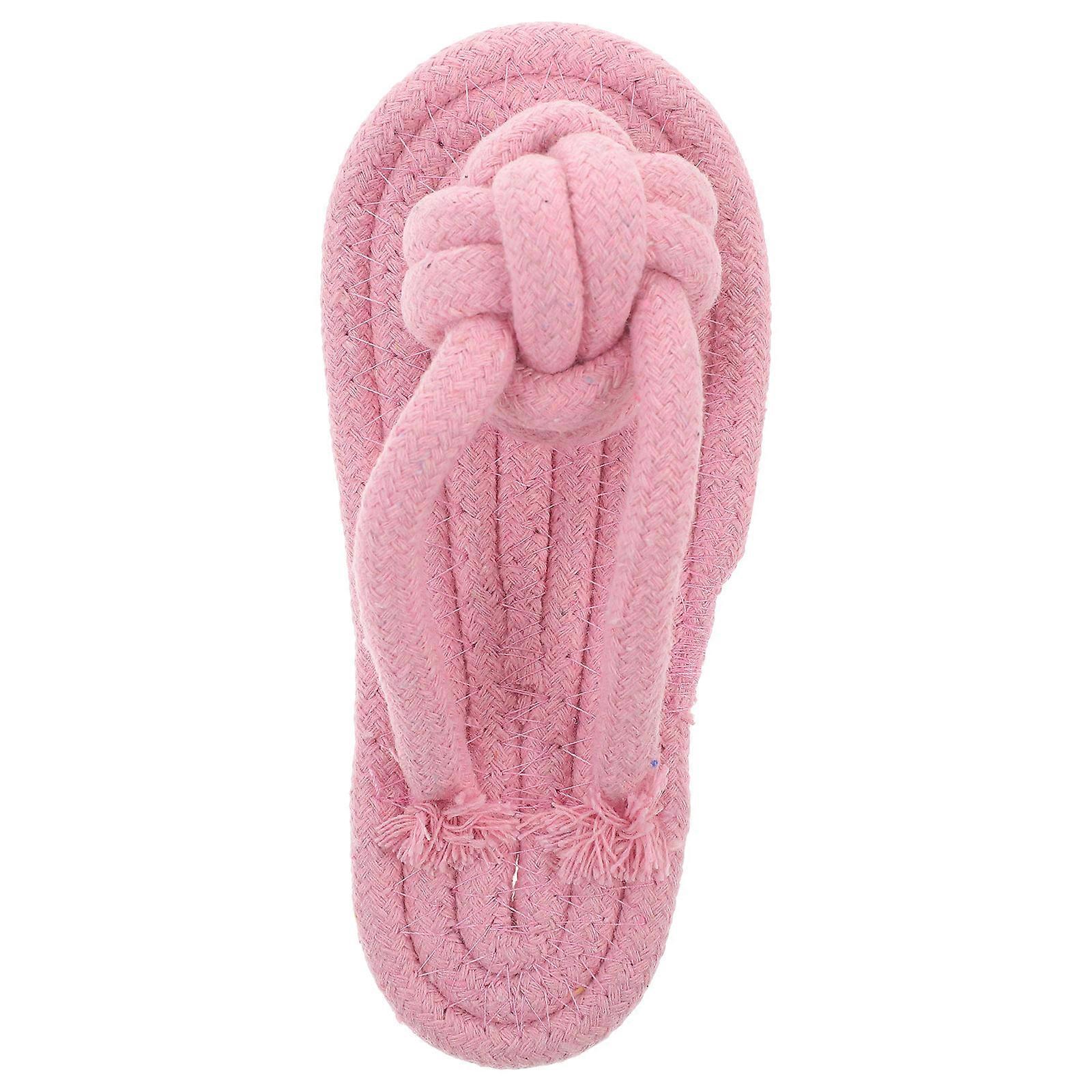 Durable Rope Slippers Cotton Chew Toys for Teething Playing Teeth Cleaning Pet Toys Training Game for Small and Medium Dogs Large 2pcs