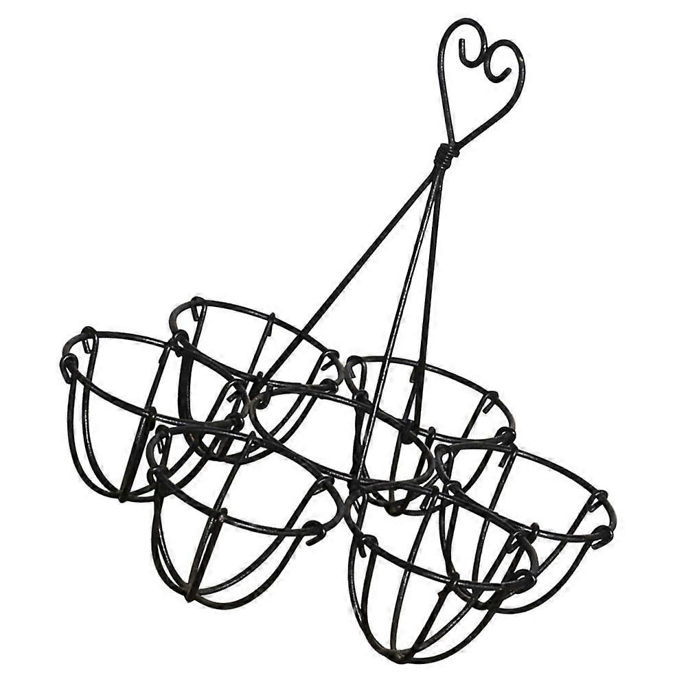 Creative 6 Hole Egg Holder Rack for Kitchen – Sturdy Black Storage Stand with Practical Design for Safe and Neat Organization