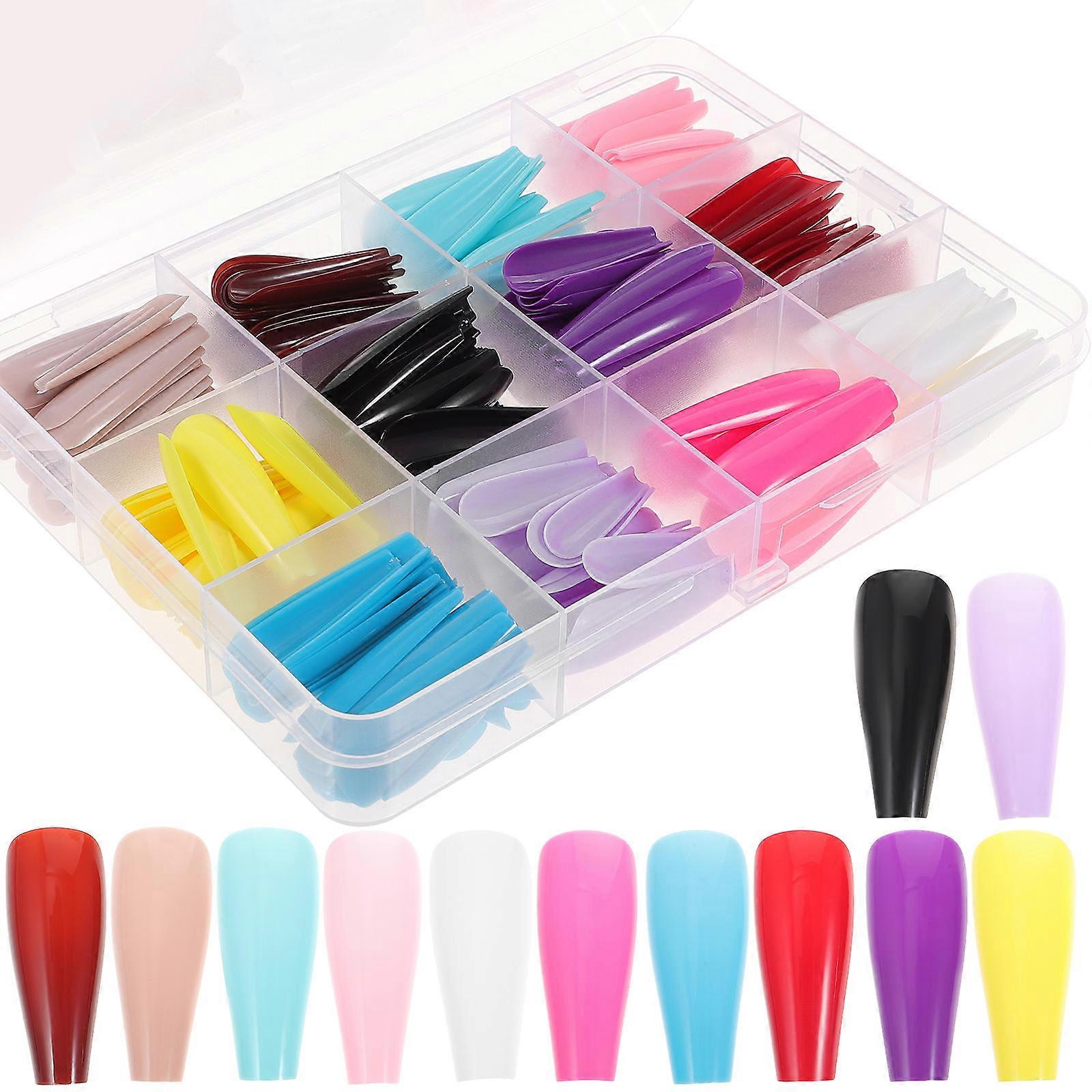 Long Shape Solid Press On Great For Makeup And Festival Decorations Assorted Color Easy To Use 1 Box