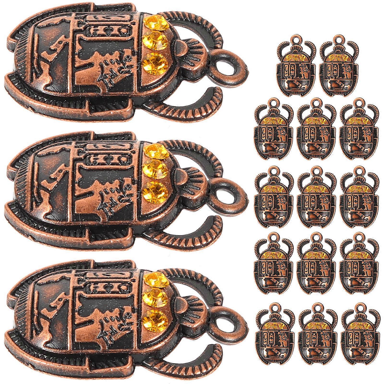Egyptian Beetle Charm for Jewelry Making Multi Color Alloy DIY Pendant Material 20 Pieces