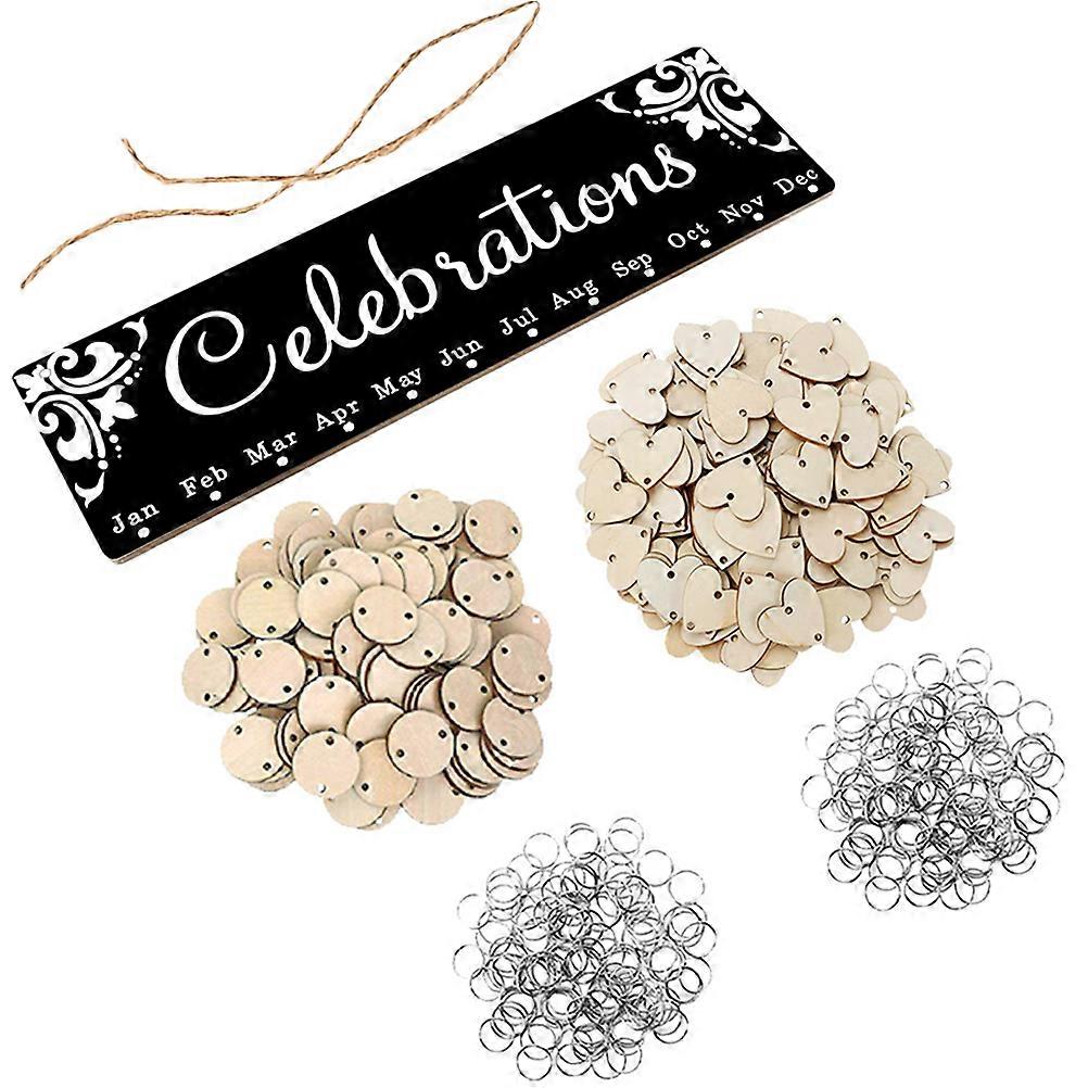 Birthday Calendar Wall Hanging Decoration Birthday Reminder Event Tracking Diy Assemble Multi 40X12CM 1 Set