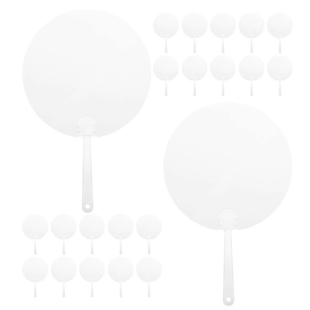 50pcs Clear Blank Round DIY Craft Fans for Summer Outdoor Use – Lightweight Transparent Fans for Creative Art Expression and Family Bonding