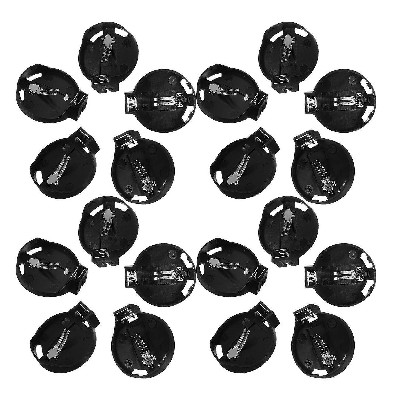24Pcs Coin Button Battery Holder for Electronic Devices Remote Controls and Watches Made of Durable Abs Material in Black Color for