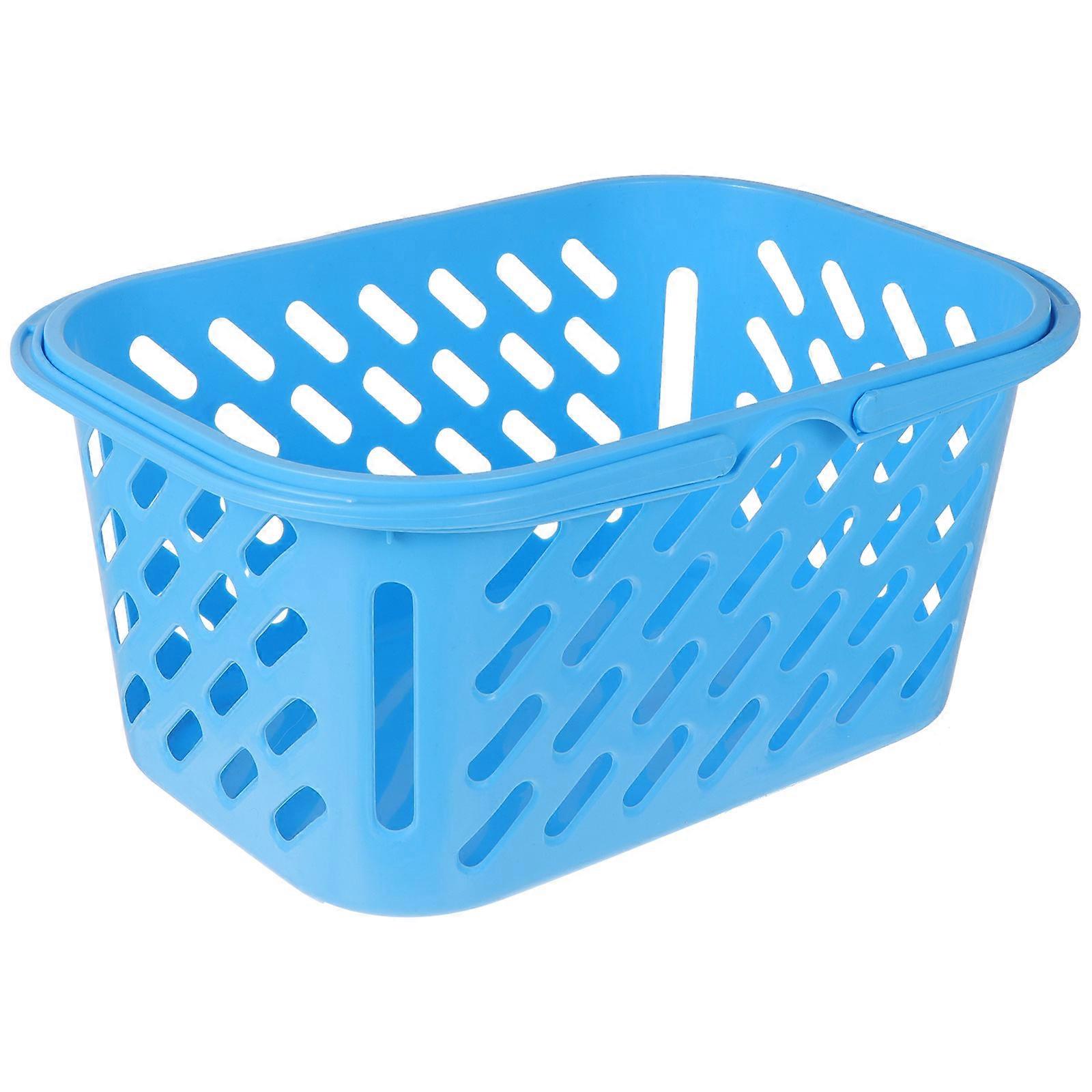 Skyblue Plastic Shopping Basket with Double Handles for Mall Use Large Capacity Storage