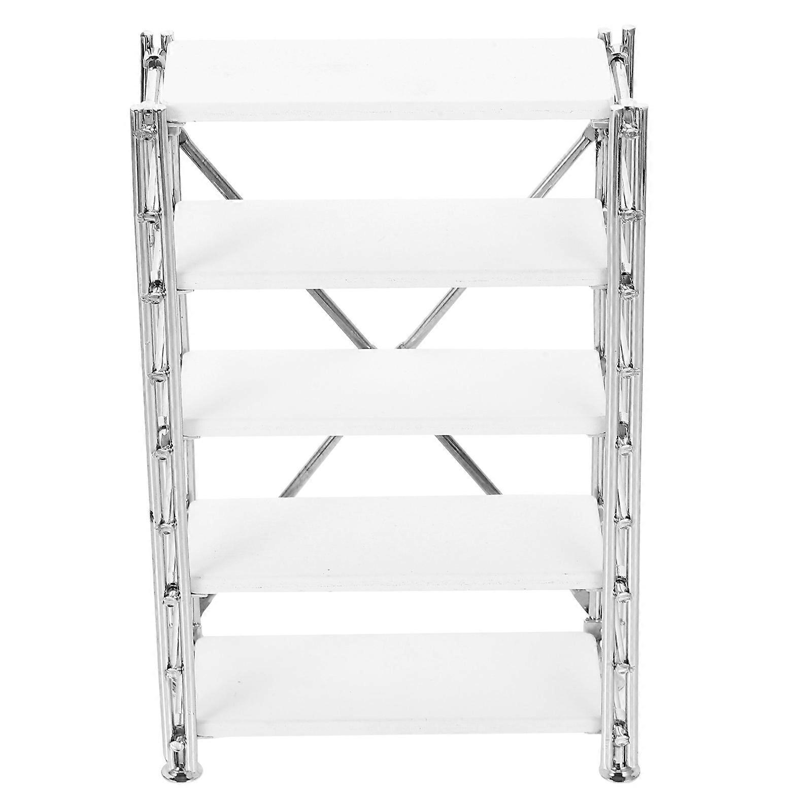 Simulation Bookshelf Miniature Storage Rack For Miniature Displays In White Color And Minimalist Style 1Set