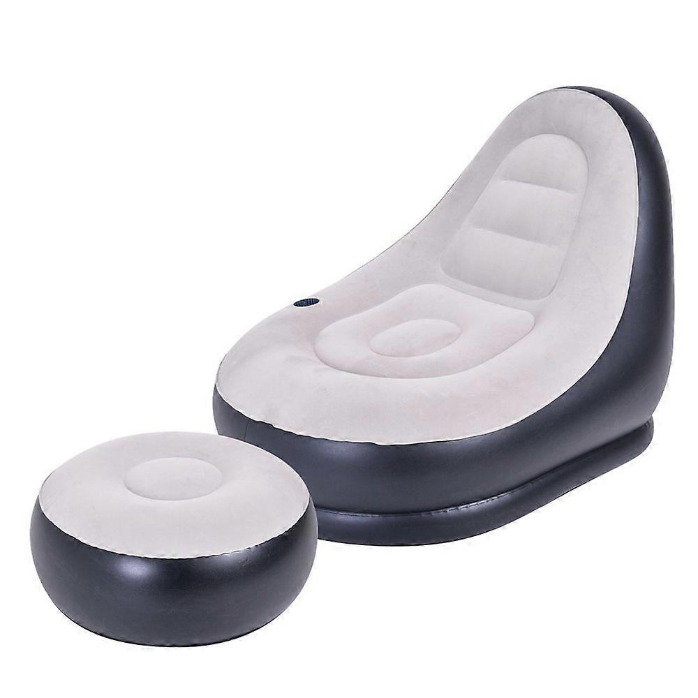 Portable Inflatable Sofa Flocking Couch Set Convenient Inflatable Sleeping Bed for Outdoor Camping Travelling Office Noon Break Inflatable Sofa