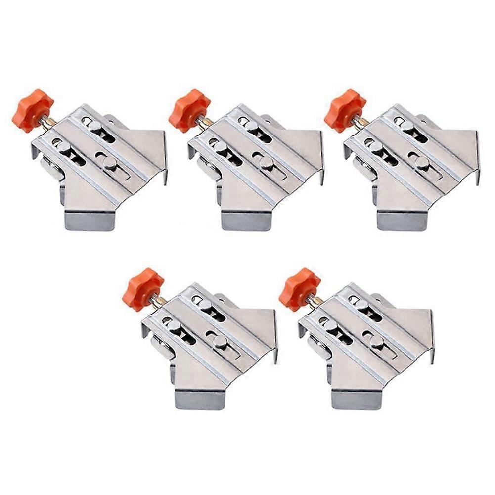 5 x 90° Right Angle Clamp Fixing Clips Mounting Clamps Open Type Stainless Steel Locator