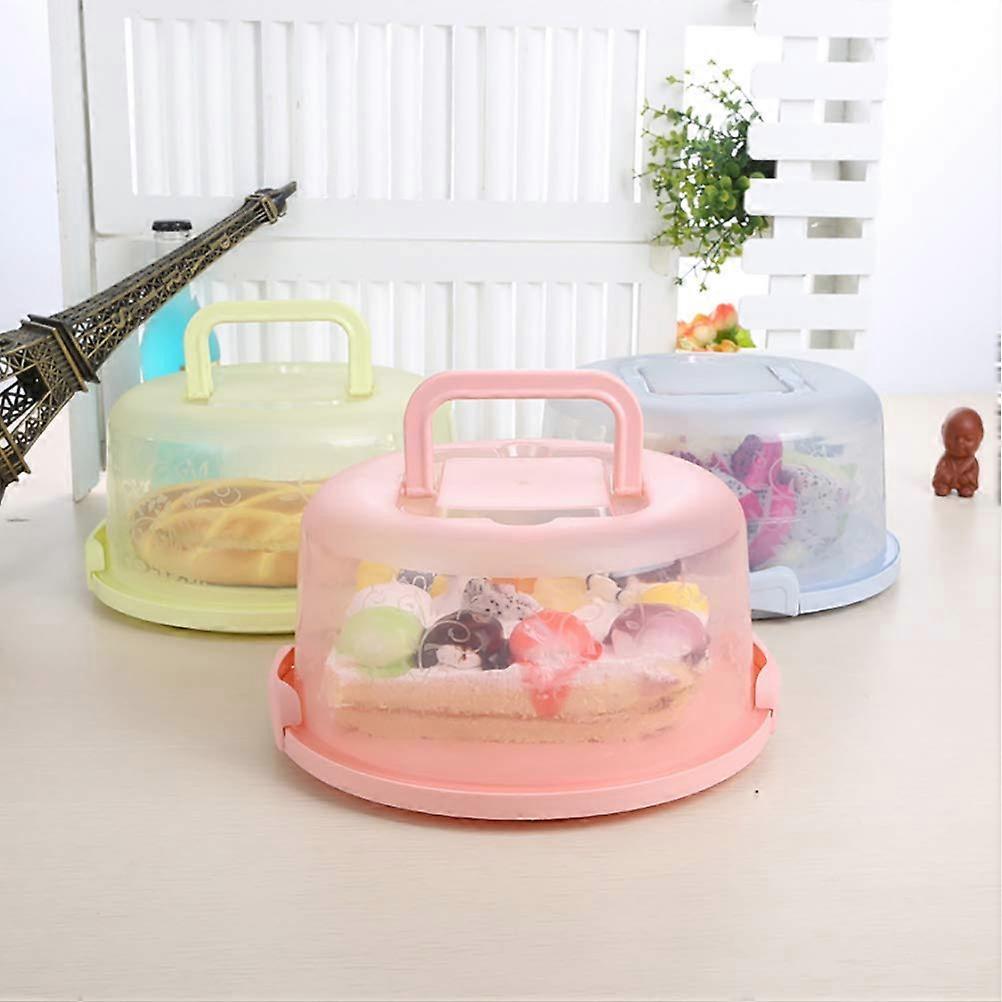 Cake Carrier, Food Preservation Box with Cupcake Holder, Transparent Storage Container with Round Holders, Green (3)