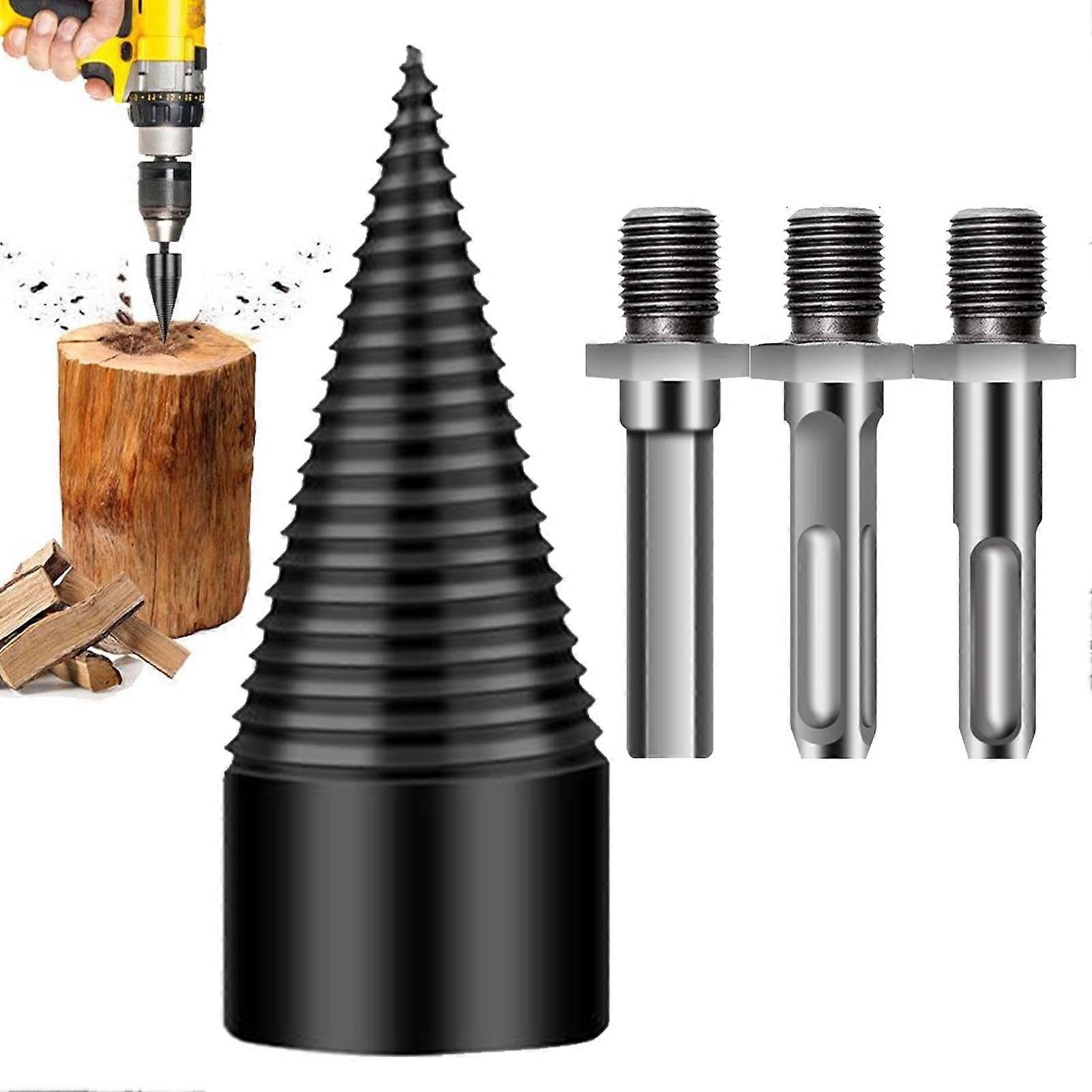 Firewood Drill Bit 42MM | Spiral Wood Splitting Bit for Efficient Firewood Preparation | Portable Outdoor Tool