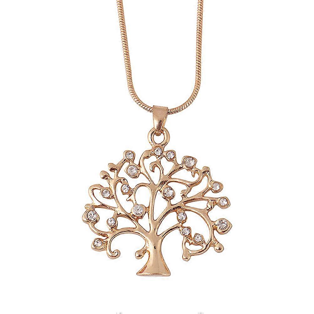 Life Tree Pendant Necklace for Women Golden Alloy Durable and Sturdy with Fine Workmanship