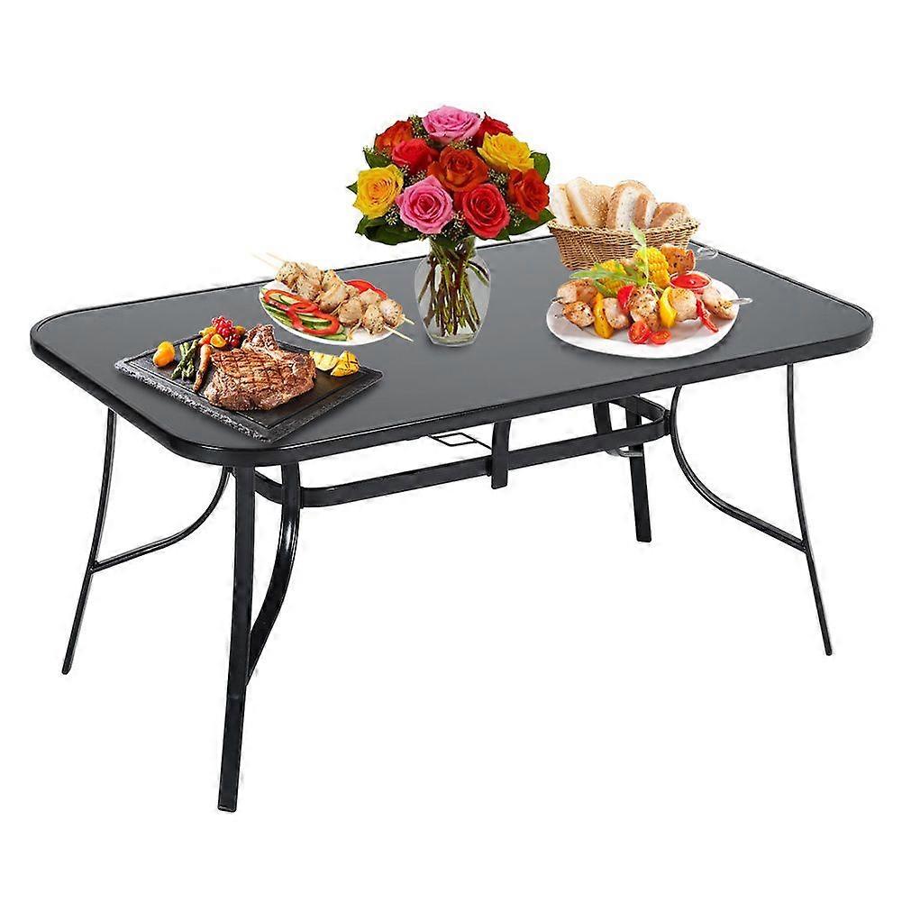 Glass Top Rectangle Garden Table