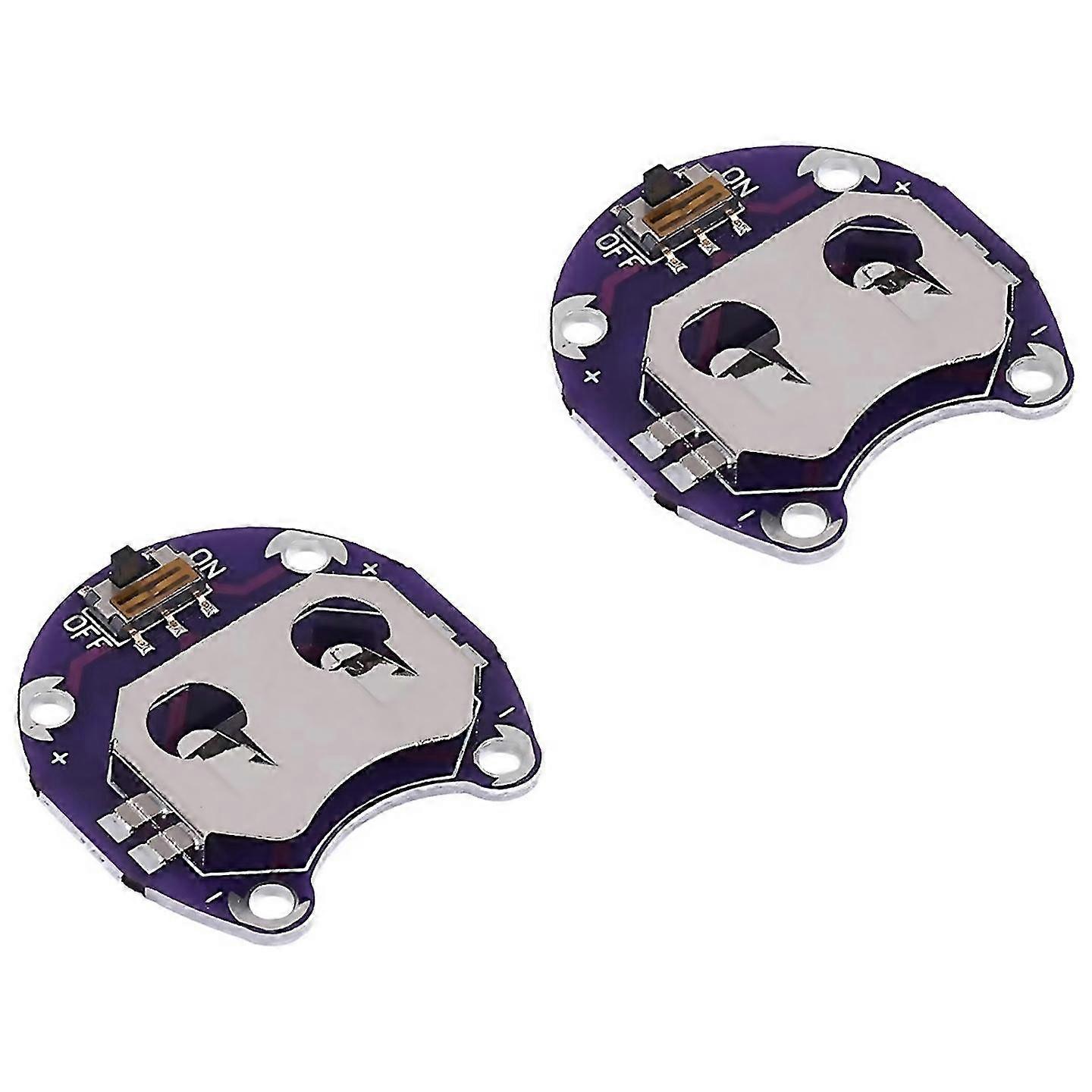 2 X Coin Cell Battery Holder For Cr2032 With Switch 2 Pcs