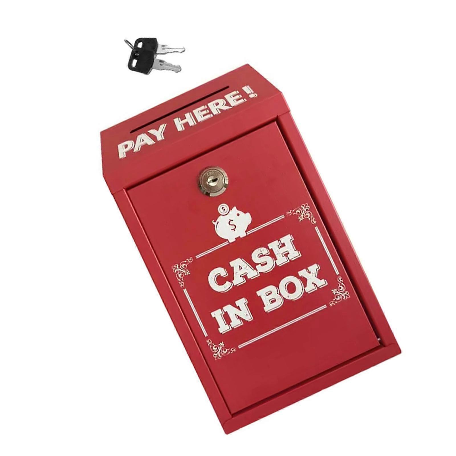 Galvanized Steel Security Container Featuring Key Locks Designs Ideal for Savings Mail Storage  Red