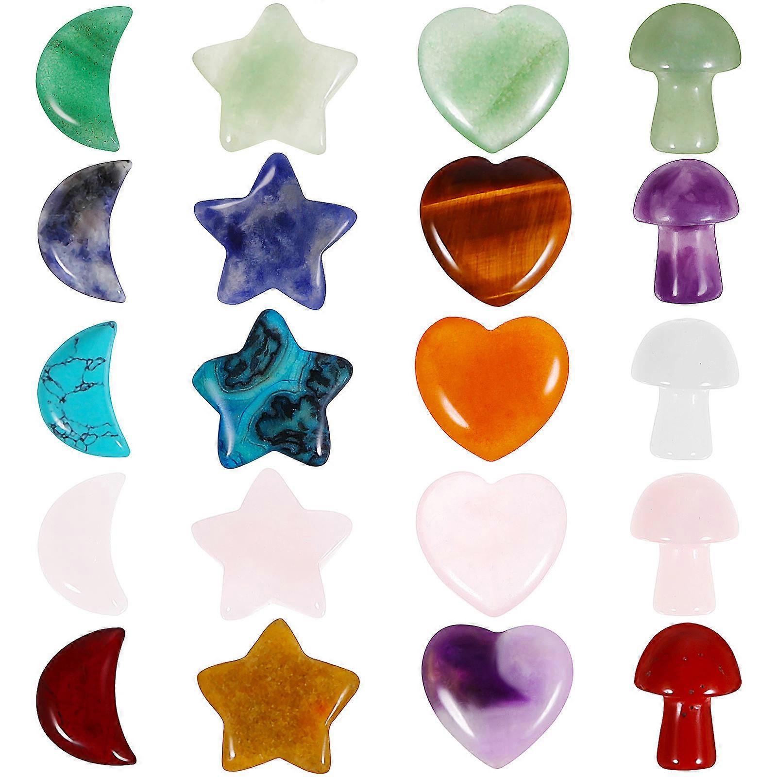 20 Pcs Miniature Shaped Crystal Stones for Decoration, Crafting, and Divination – Polished Decorative Stones for Home DIY Projects