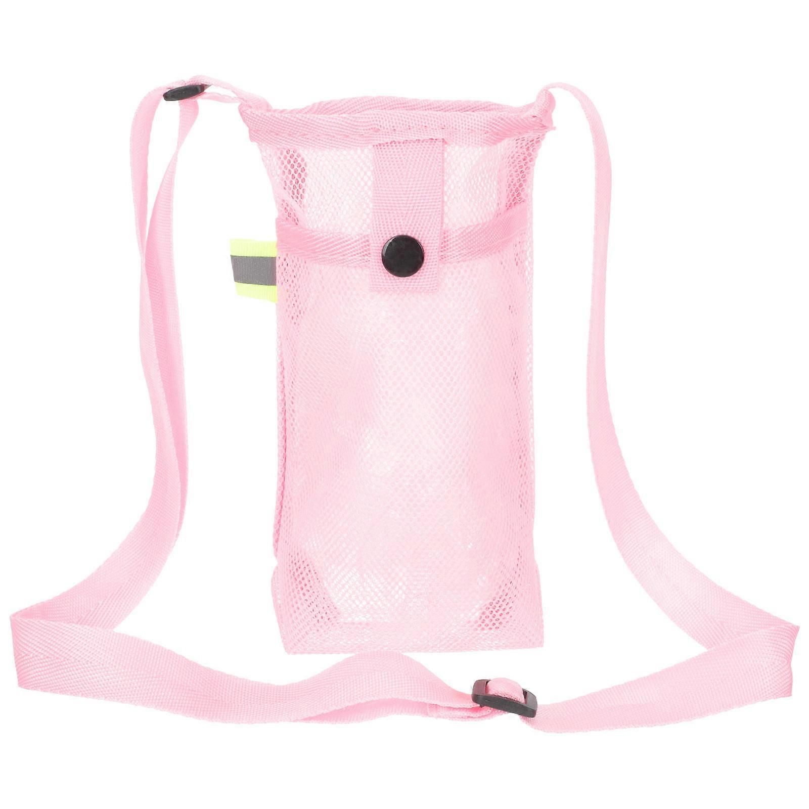 Water Bottle Holder With Strap For School Sports Activities Made Of Durable Nylon Material In Pink Color Designed For Adults And Children 1 Pcs