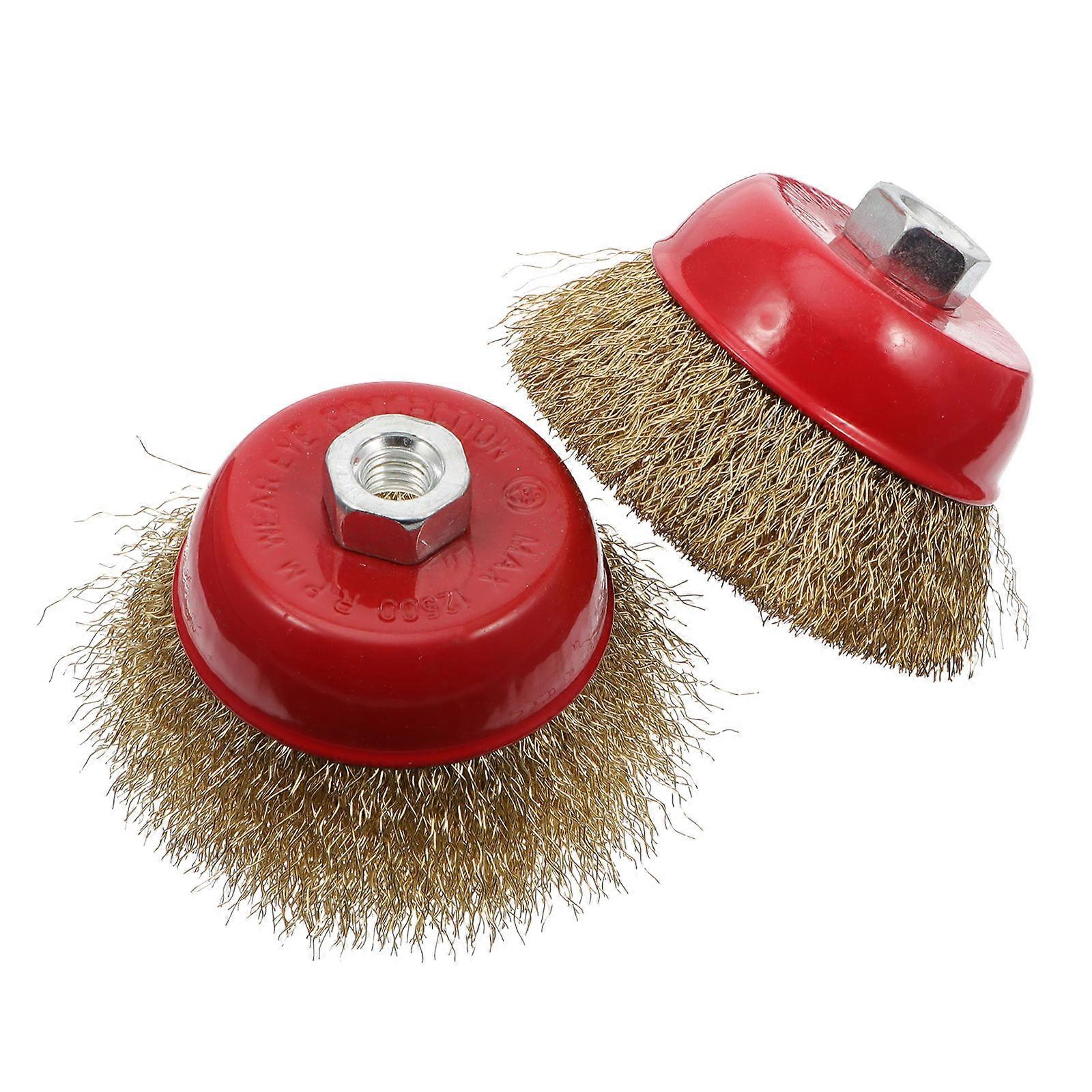 Wire Brush Set for Grinding with Steel Wire Assorted Color 2 Pcs