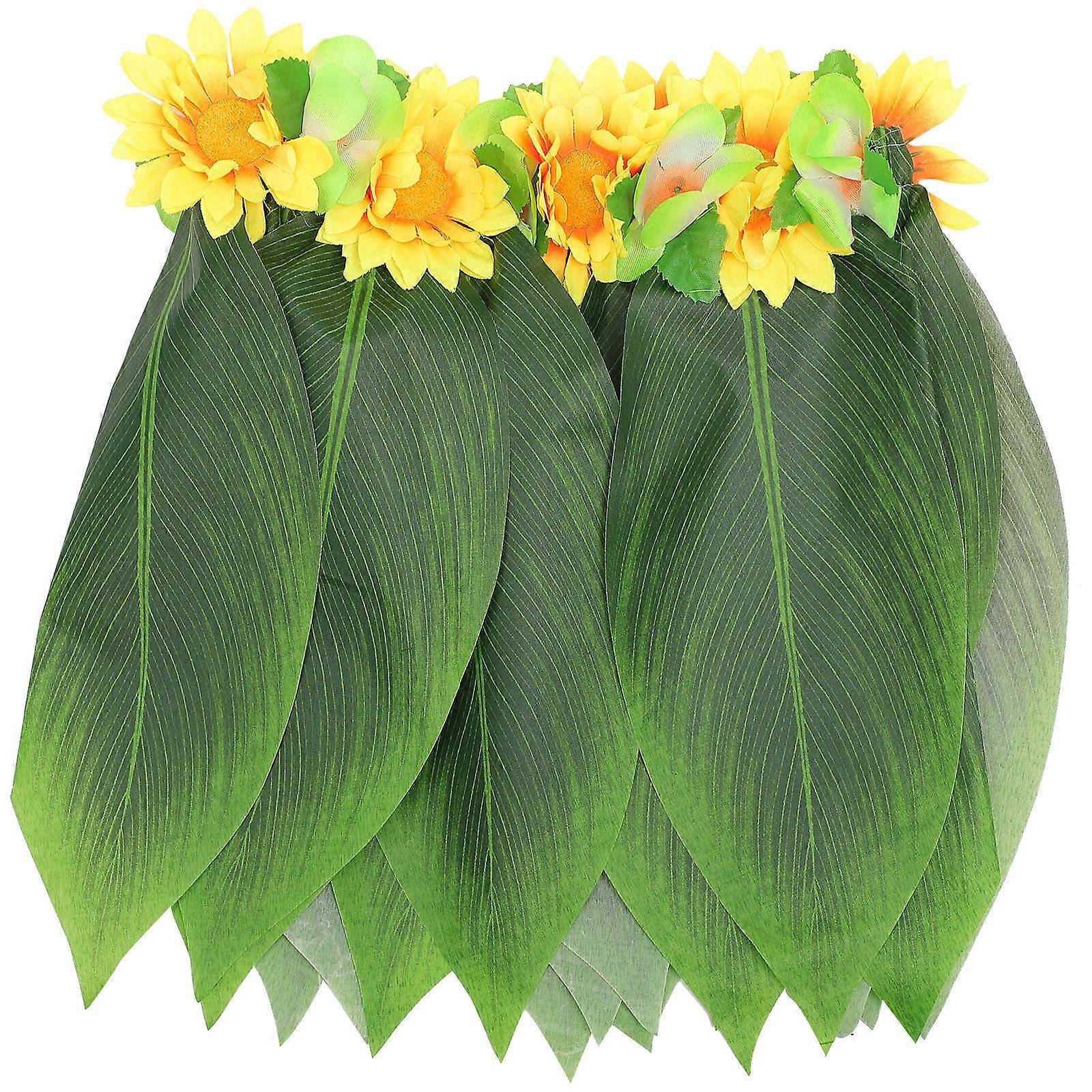 Grass Skirt Hawaii Party Hula Skirt for Performance 1 Piece Green Leaf Design