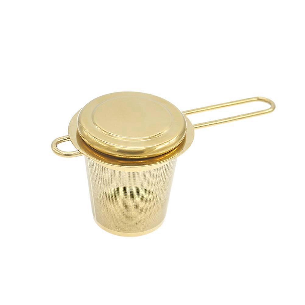Stainless Steel Tea Infuser with Extra Fine Mesh and Long Handle Collapsible for Home Use Golden 304 Quality
