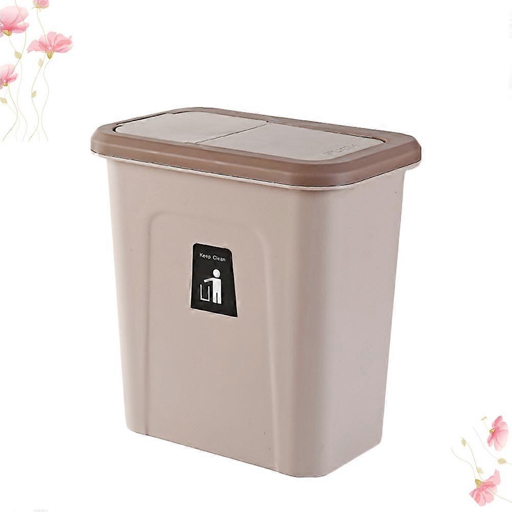 سلة غسيل مثبتة على الحائط للمطبخ مصنوعة من البلاستيك باللون البني بعرض 6.5 بوصة