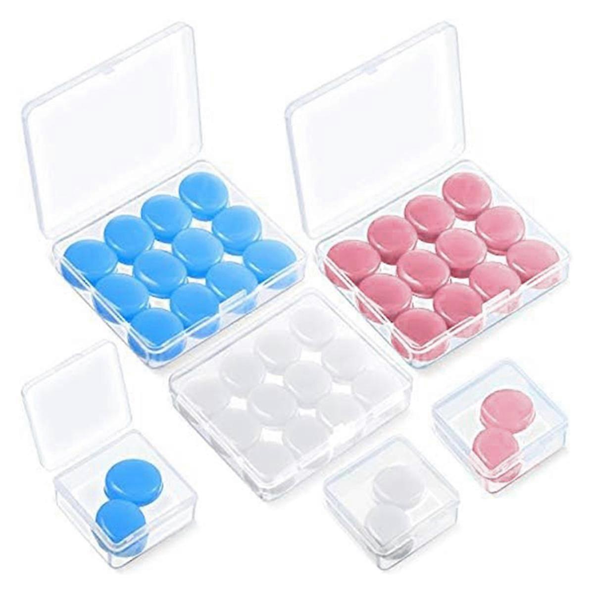 21 Pairs Ear Plugs for Sleeping Reusable Moldable Silicone Earplugs Soft Noise Cancelling Earplugs,Blue+White+Pink