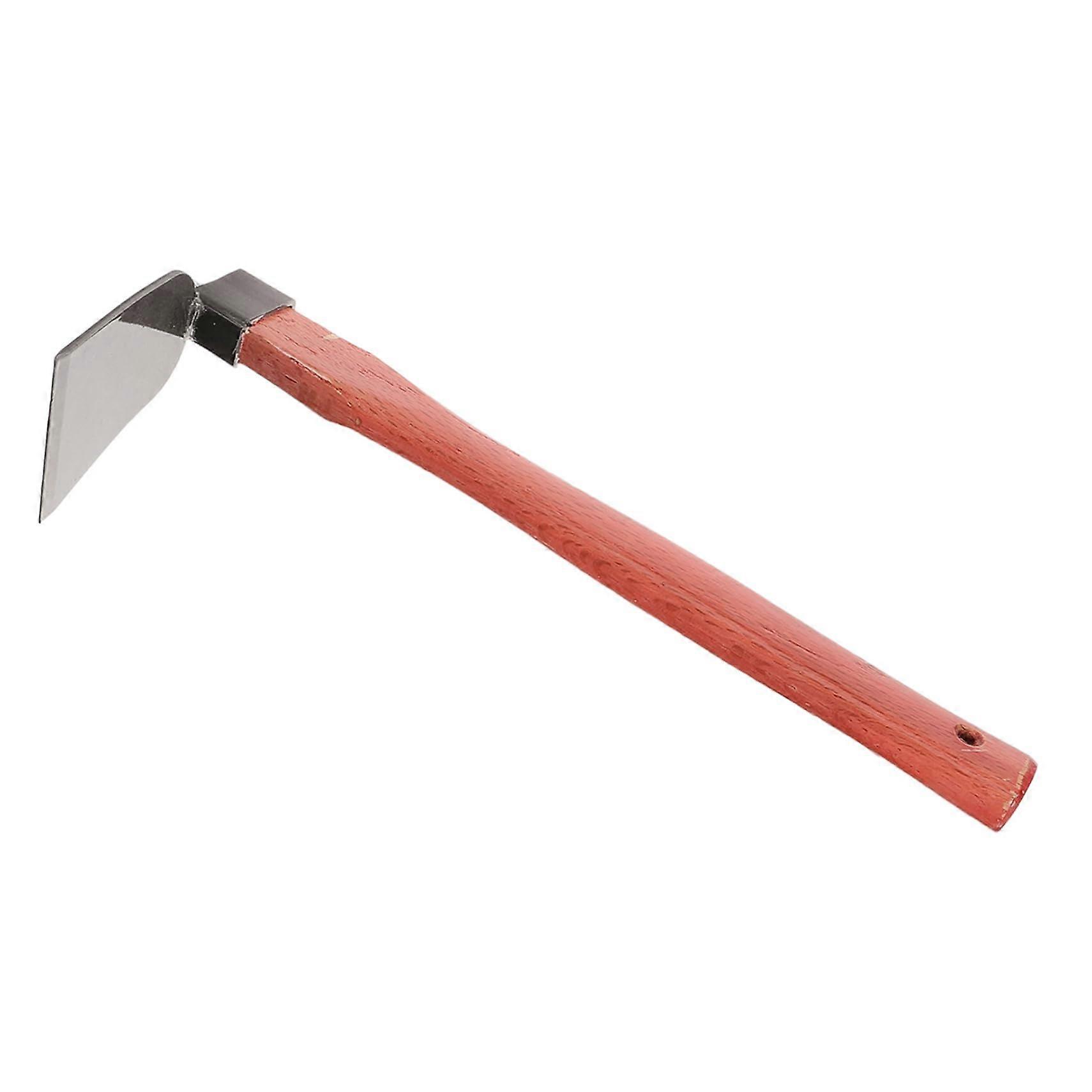 Garden hoe hand tool for loosening, weeding, and planting. Portable and durable for various crops.