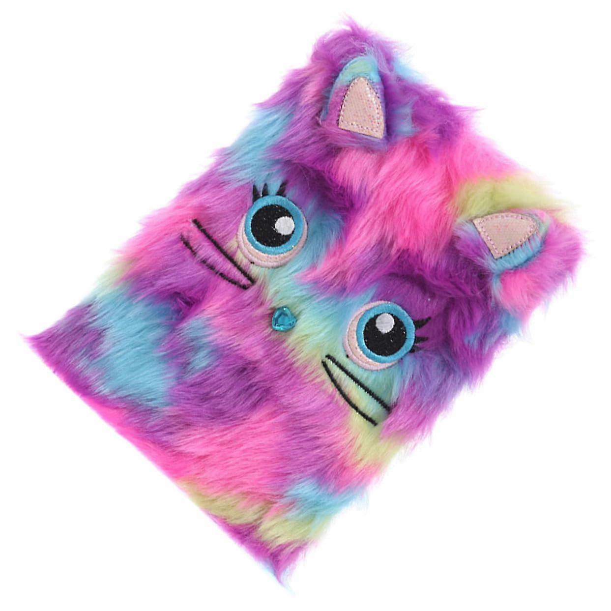Cartoon Plush Notebook with Lined Writing Pad, Cute Cat Design –  Diary for Students and Creative Minds, Ideal Gift for Friends and Family