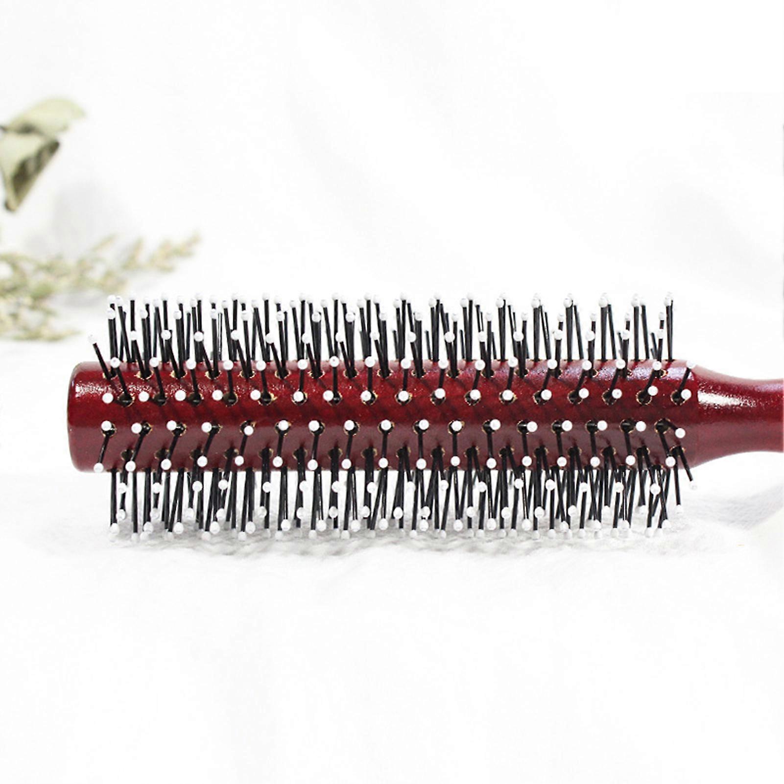 Wooden Bristle-free Curly Hair Comb Pear Flower Fluffy Bob Head Styling V-shaped Teeth Round Comb