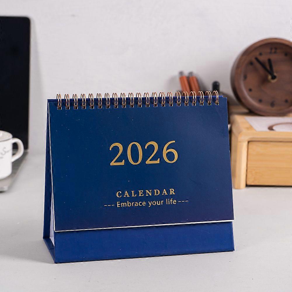 Desk Calendar 2026 Standing Flip Calendar with Coil Binding Daily Monthly Agenda Planner for Office Home School Schedule Organizing