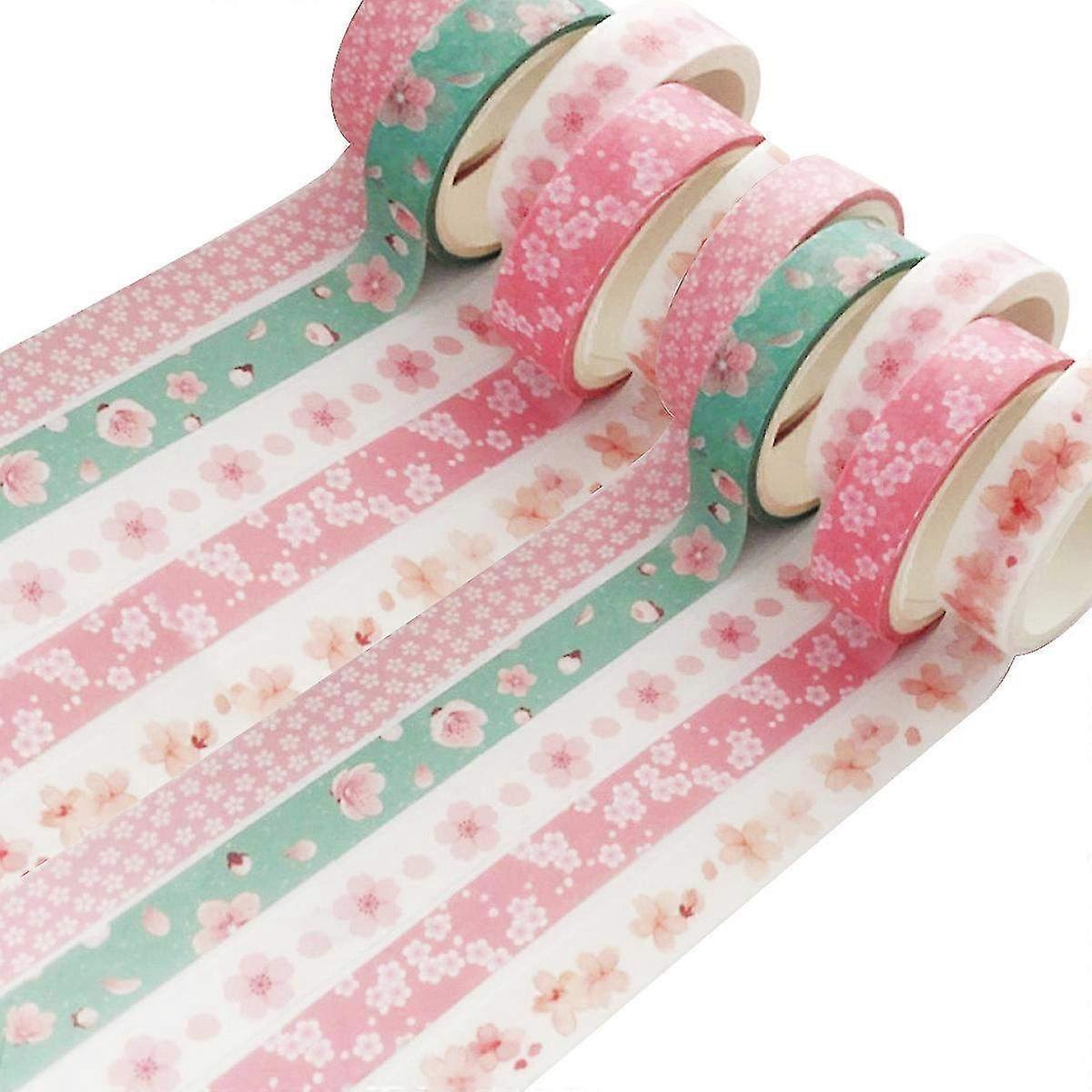 Floral Washi Tape Set - 10 Rolls of 10mm Decorative Paper Tapes for Scrapbooking, Planners, DIY Crafts & Gift Wrapping