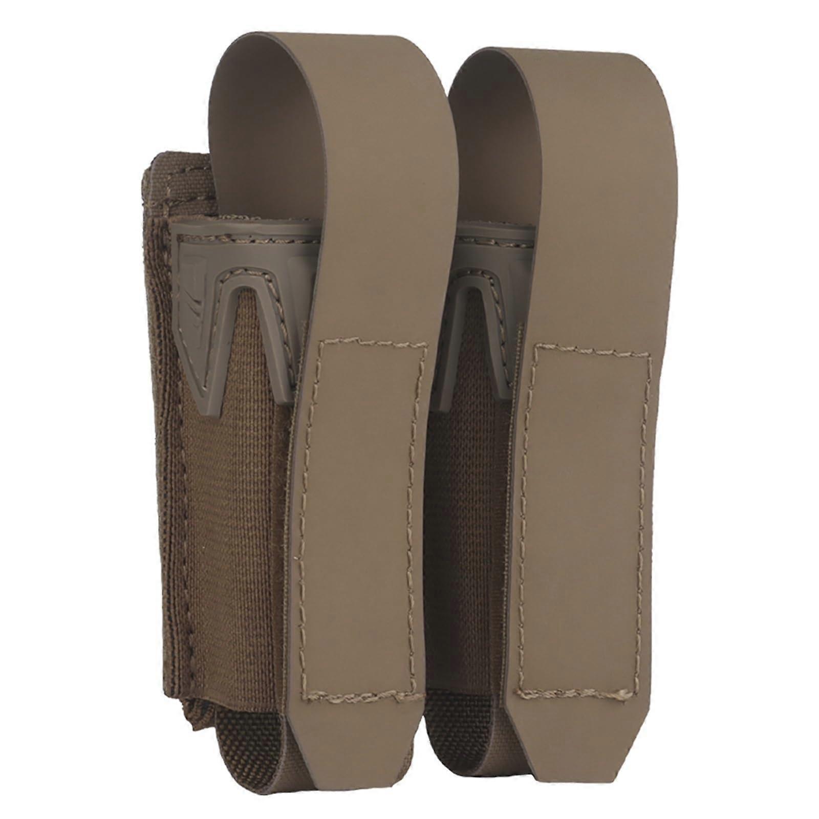 Magazine Storage Pouch Maganize Tactical 9mm Double Pistol Mag MOLLE Quick Release Elastic Retention Coyote Brown