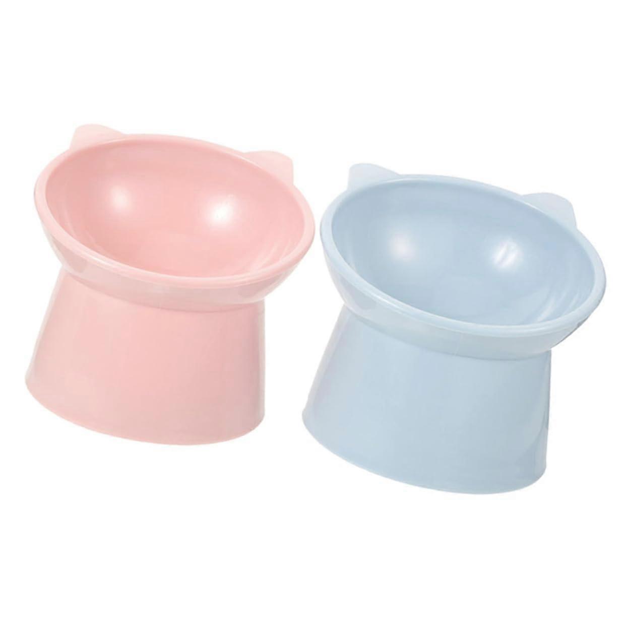 2pcs Elevated Cat Feeding Bowl  Based Neck Design Bowls for Indoor Use Convenient and Practical
