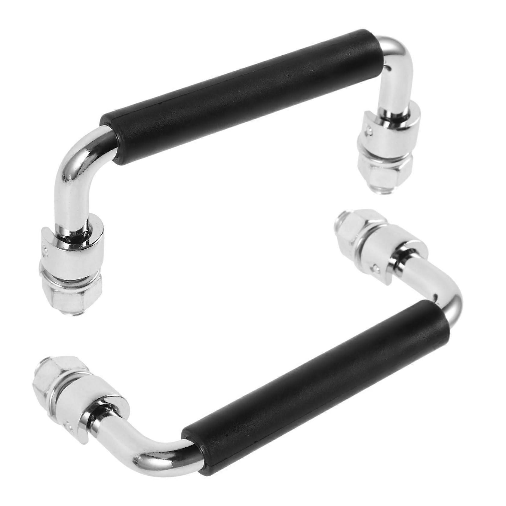 2 Pieces Folding Handle Spring Loaded Durable Toolbox Handle Chrome Plated Foldable Comfortable NonSlip for Tool Cases and Industrial Cabinets