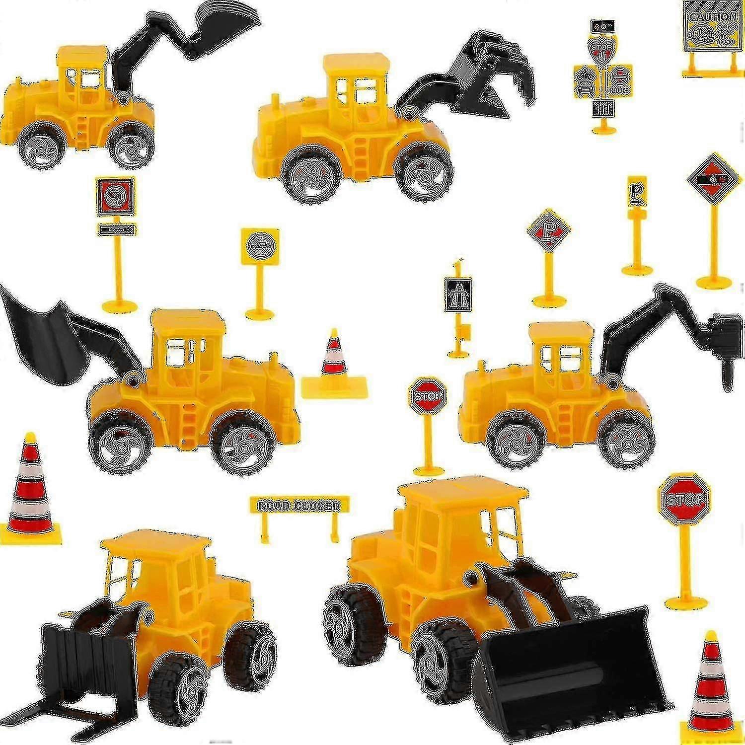 Construction Vehicle Digger Theme Cake Decorations Include 6 Construction
