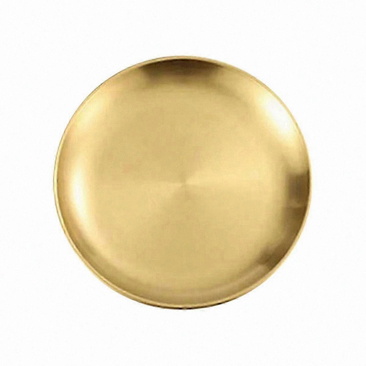 Stainless Steel Round Plate Camping Dishes Rust-Proof Stackable Food Serving Plate