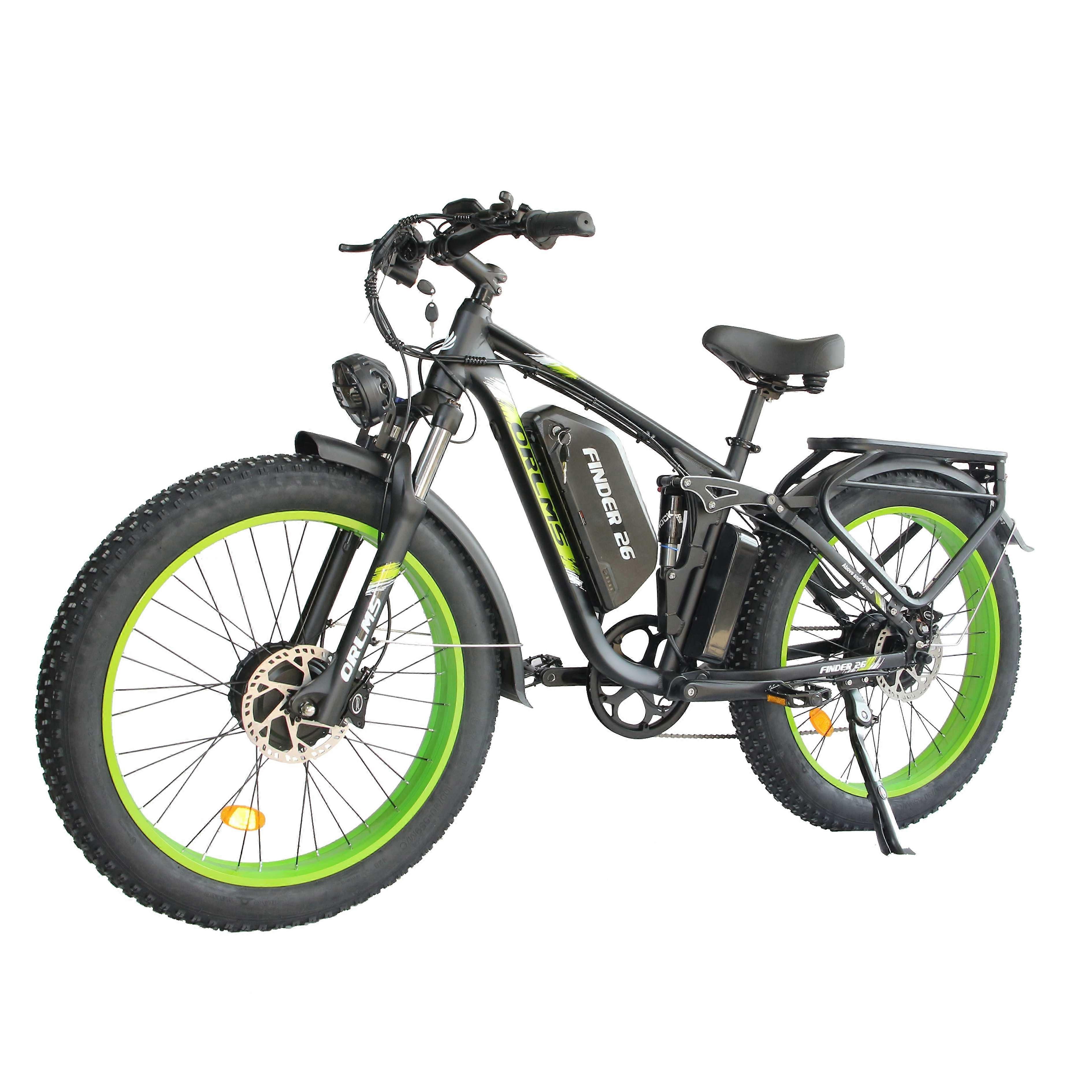 ORLMS V3 Dual Motor 2000W Peak Fat Tire Electric Bike για ενήλικες, γυναίκες και άνδρες - Έρχεται με μπαταρία 52V 25AH, ηλεκτρικό ποδήλατο, γρανάζια 7 ταχυτήτων