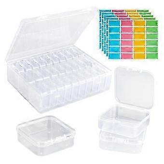 Bead Organizer Box, 30Pcs Small Clear Plastic Bead Storage Containers, 1 Craft Storage Box with